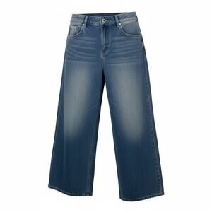 Halara High-Rise Medium Wash Wide Leg Jeans Relaxed Chic Casual Denim